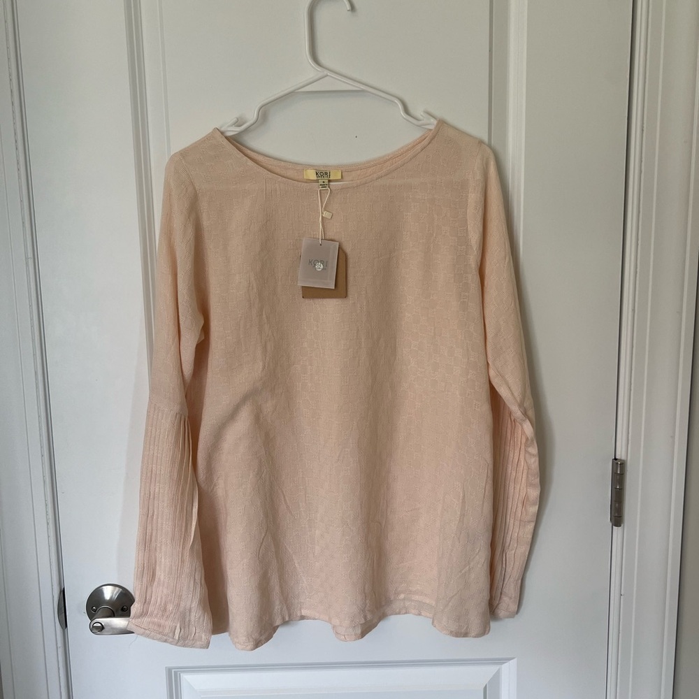 Kori America Pink Checkered Top